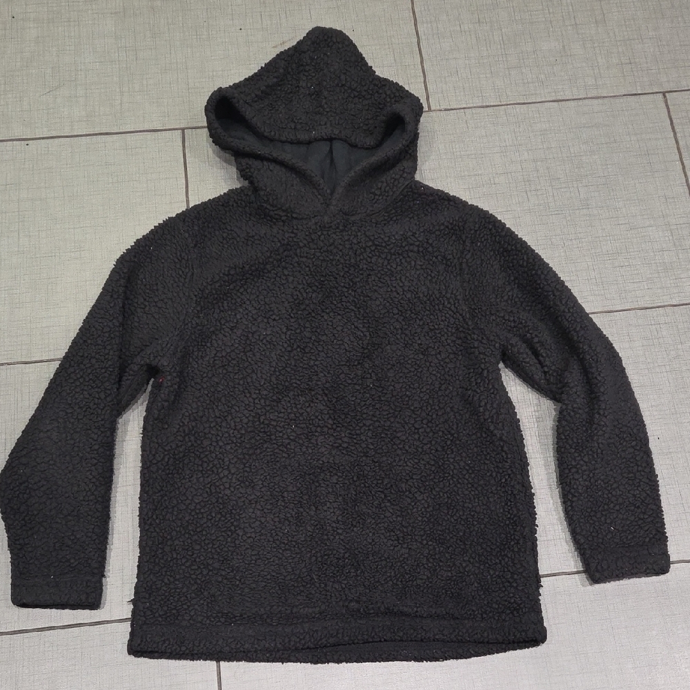 Cozy Black Fleece Kids Hoodie 8